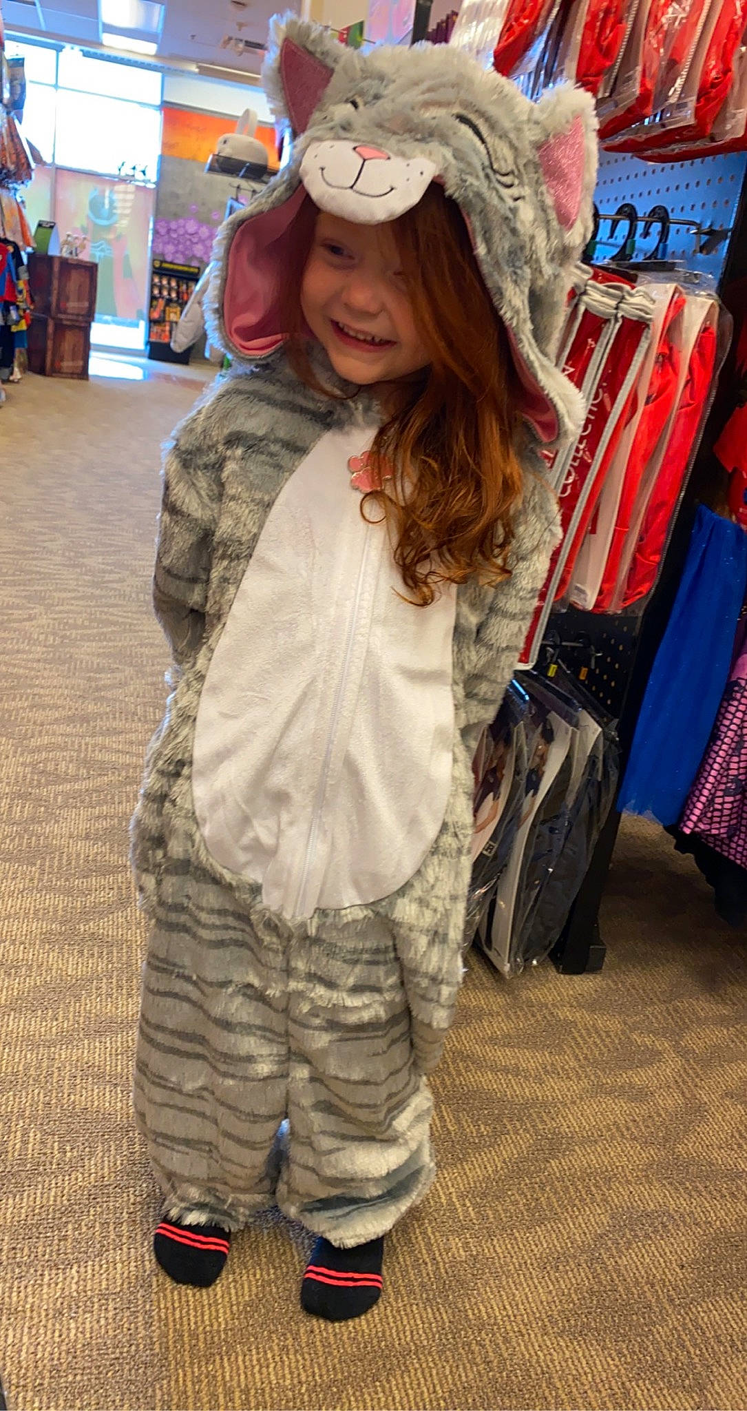 Madalynn is registered to the contest to win money with this photo: child, clothing, costume, hat, headgear, headwear, jacket, joy, outerwear, person