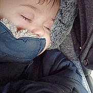 Ethan And Josh is registered to the contest to win money with this photo: child, sleeping, jacket, coat, warm, face, closed_eyes, soft, texture, fleece, portrait, young, baby, peaceful, rest, candid, indoor, closeup, cute, cozy