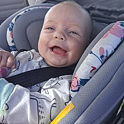 Skylynn is registered to the contest to win money with this photo: baby, car_seat, smile, infant, child, seatbelt, clothing, happy, portrait, person, interior, car, cushion, cute, young_child, seat, safety, child_in_car, infant_clothing, joy