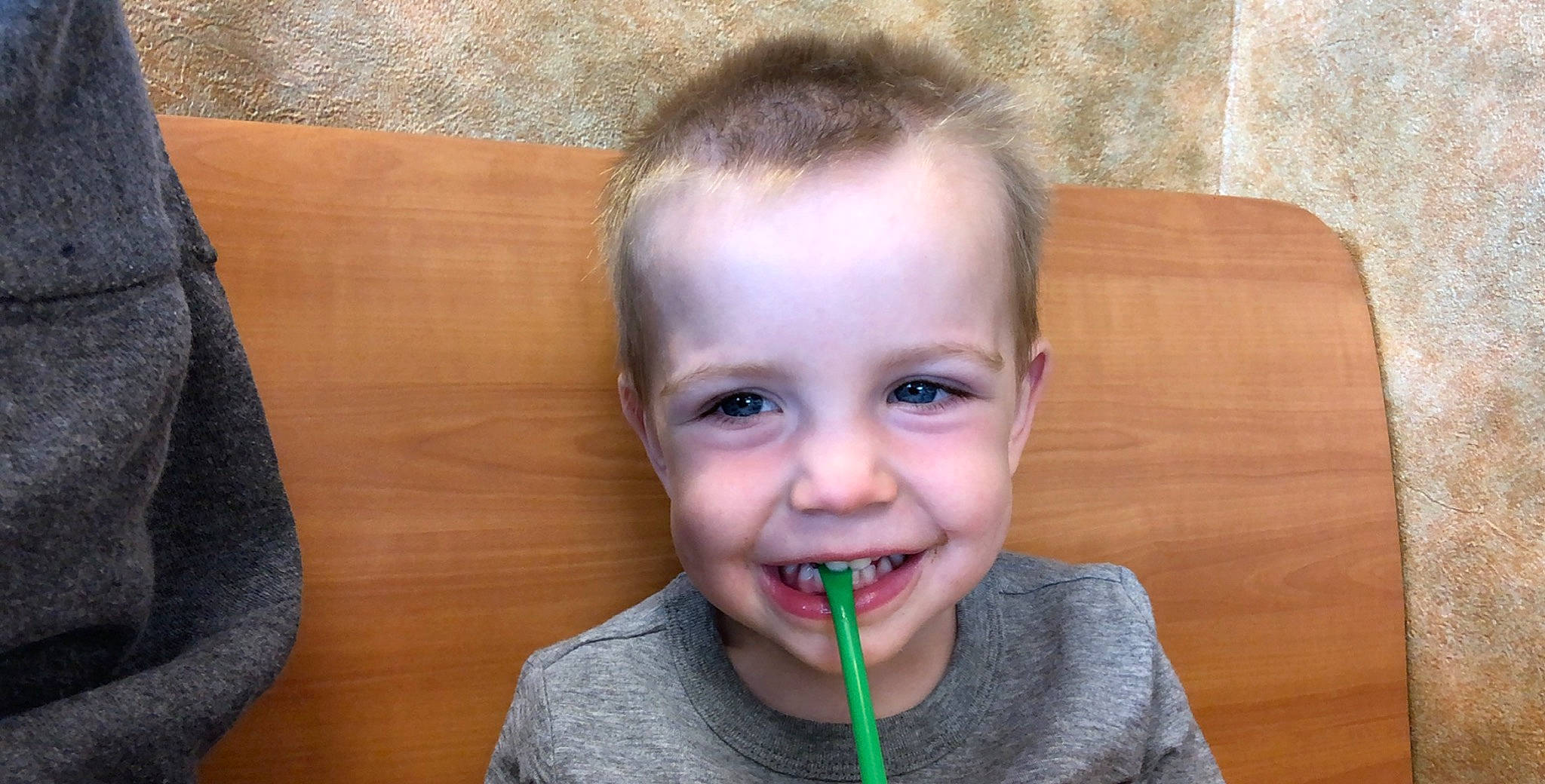 Owen joined the competition — help win amazing prizes! child, chin, face, facial_expression, head, jaw, joy, lip, mouth, neck, nose, organ, person, smile, toddler, tooth