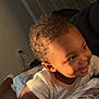 Karzoo is registered to the contest to win money with this photo: arm, bed, blanket, cheek, child, crawling, curly_hair, diaper, door, expression, face, happy, indoor, person, room, skin, smiling, sunlight, toddler, white_shirt