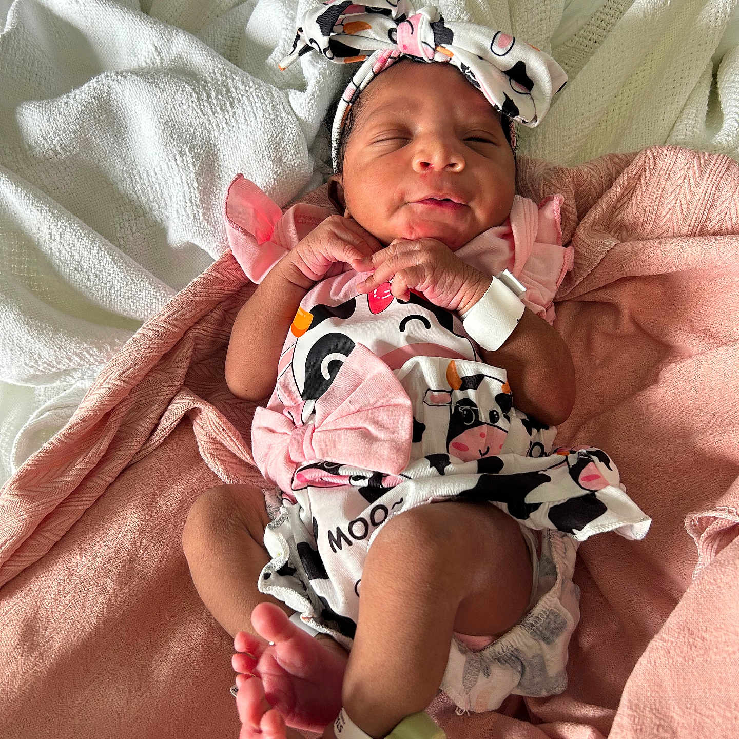 Mayanni joined the competition — help win amazing prizes! architecture, baby, bed, blanket, bodypart, building, clothing, couch, face, finger, furniture, hand, hat, head, hospital, newborn, person, photography, portrait, sleeping