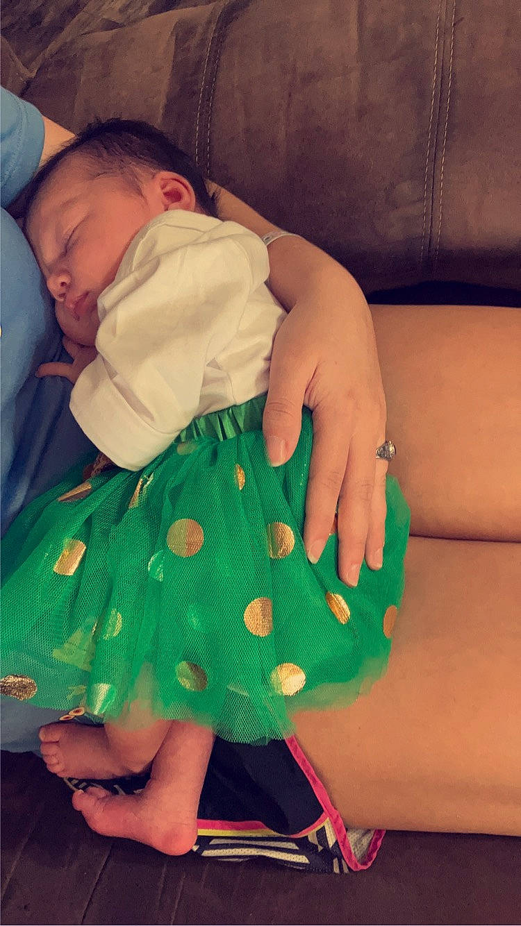 Avery joined the competition — help win amazing prizes! baby, baby_toddler_clothing, comfort, couch, finger, foot, gesture, hand, happy, human_body, human_leg, joint, knee, person, skin, sleeve, textile, thigh, thumb, toddler