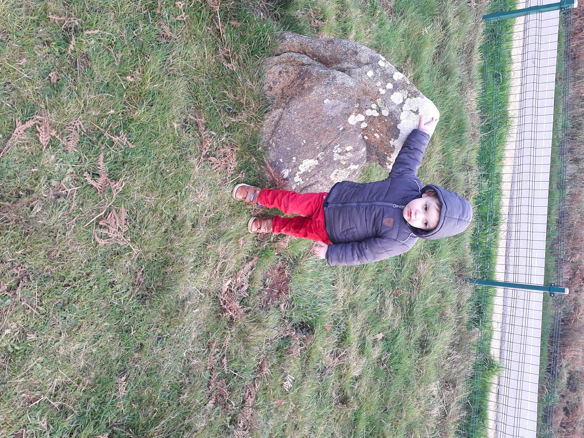 élouan participe au concours pour gagner de l'argent avec cette photo : fun, grass, grass_family, grassland, groundcover, headwear, landscape, leisure, mesh, people_in_nature, person, plant, recreation, shrub, slope, soil, toddler, tree, trunk, wood