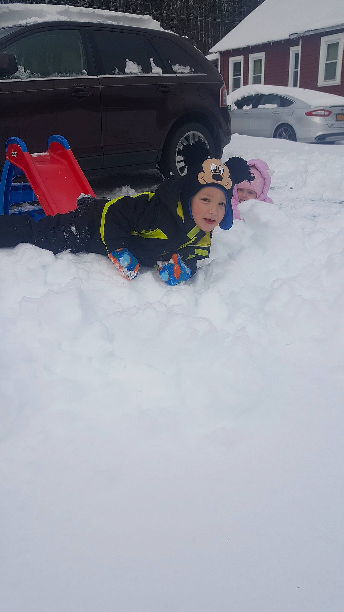 Bryson joined the competition — help win amazing prizes! blizzard, freezing, fun, geological_phenomenon, headwear, ice, person, recreation, snow, vacation, vehicle, winter, winter_sport, winter_storm