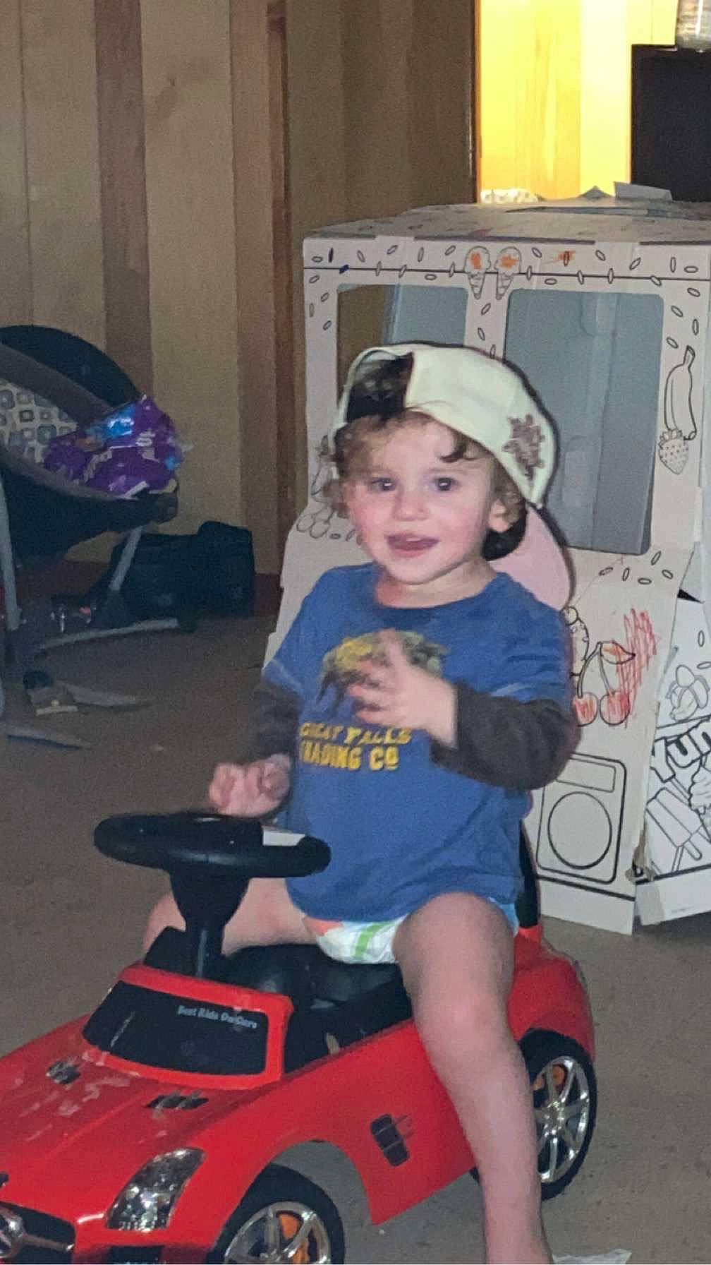 Jaylen joined the competition — help win amazing prizes! automotive_design, automotive_tire, automotive_wheel_system, baby_toddler_clothing, baseball_cap, bumper, cap, chair, child, fun, headwear, joy, motor_vehicle, person, riding_toy, sitting, smile, t_shirt, tire, toddler