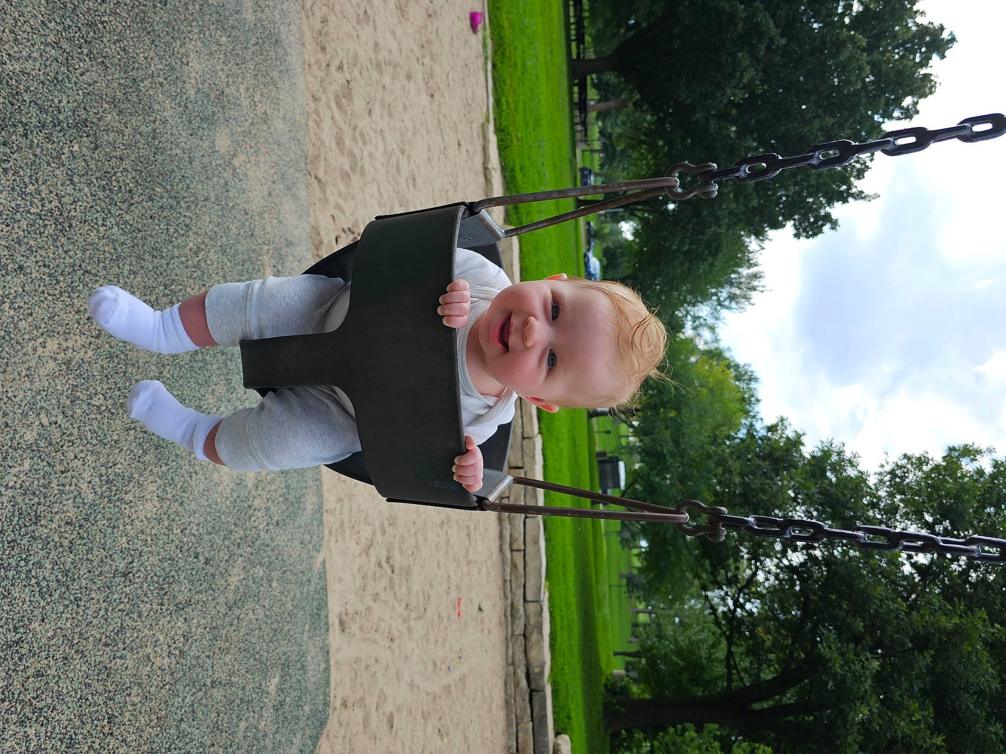 Jane joined the competition — help win amazing prizes! asphalt, child, city, cloud, concrete, fun, grass, happy, joy, leisure, person, plant, pole, recreation, shadow, sky, smile, toddler, tree, walking_shoe