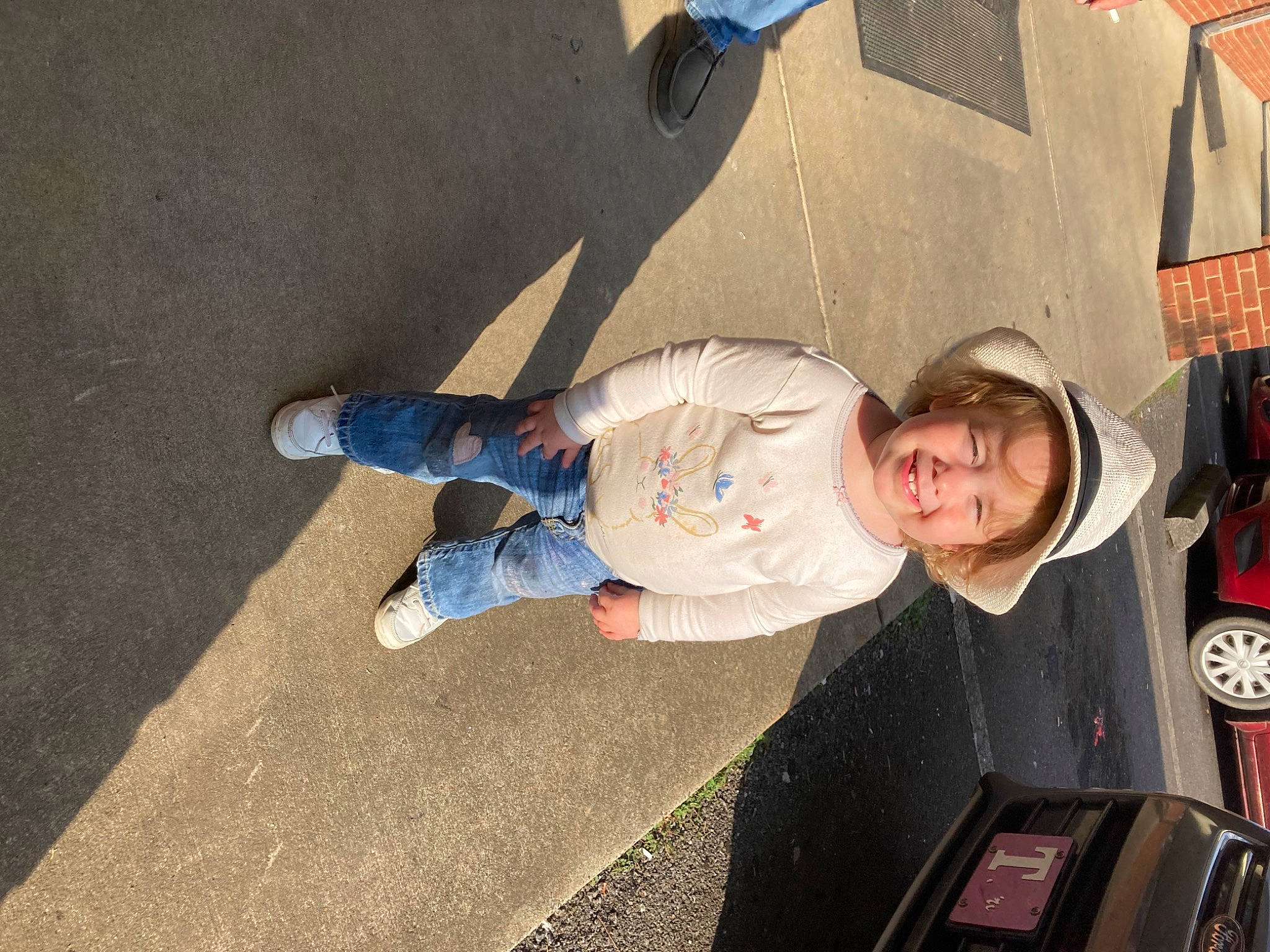 Brazlee joined the competition — help win amazing prizes! auto_part, automotive_exterior, automotive_lighting, baby, baby_toddler_clothing, child, city, concrete, family_car, fun, hat, headwear, human_leg, joy, luxury_vehicle, motor_vehicle, person, tire, toddler, vehicle_door