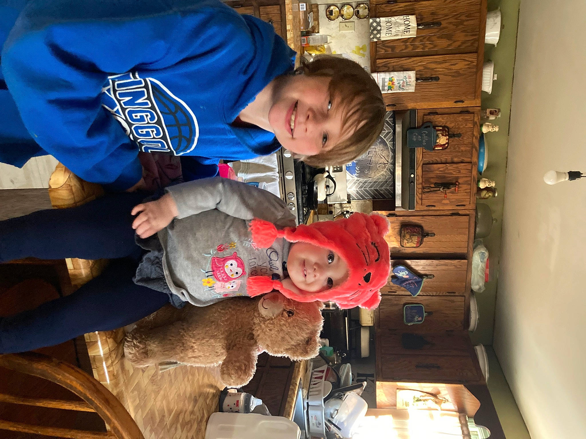 Braxton joined the competition — help win amazing prizes! baby, child, electric_blue, engineering, fun, hat, headwear, joy, machine, person, room, smile, t_shirt, toddler, wood