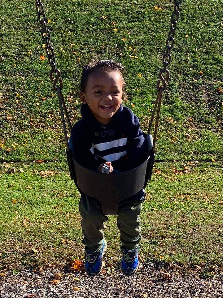 Prince joined the competition — help win amazing prizes! child, happy, joy, outdoor_play_equipment, person, plant, play, smile, swing, toddler, tree