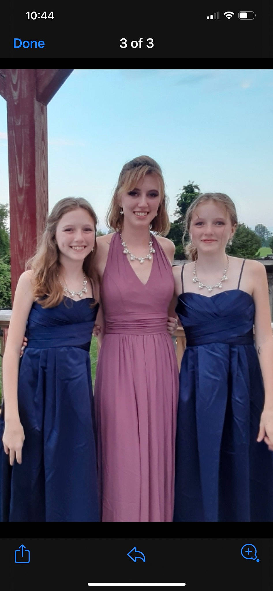 Abrie is registered to the contest to win money with this photo: bridal_party_dress, day_dress, dress, electric_blue, event, fashion, formal_wear, fun, gown, hair, happy, joy, long_hair, one_piece_garment, person, plant, purple, shoulder, sky, smile