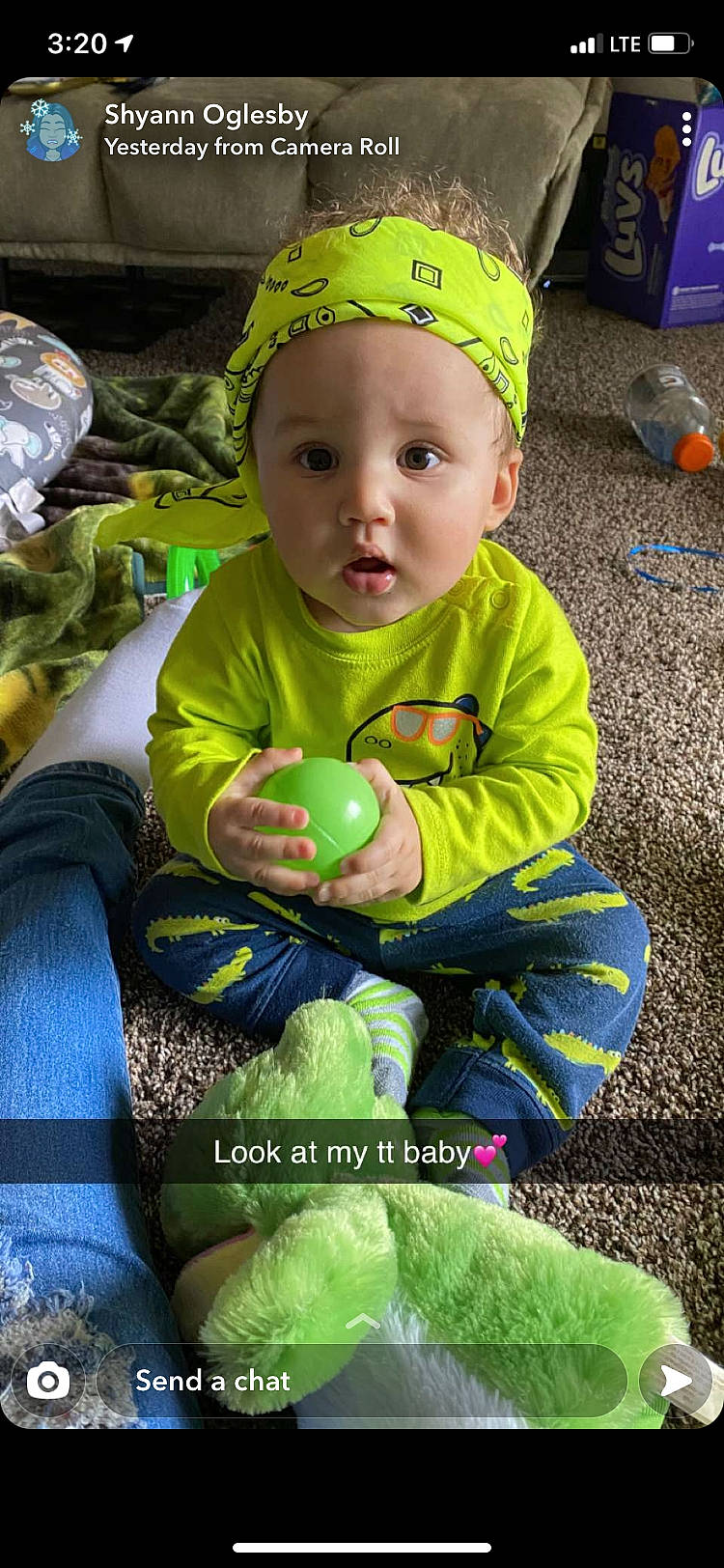 Kyrie joined the competition — help win amazing prizes! baby, baby_toddler_clothing, cap, child, eye, fun, grass, green, happy, holiday, leaf, leg, natural_foods, person, photograph, plant, sitting, snapshot, surprise, t_shirt