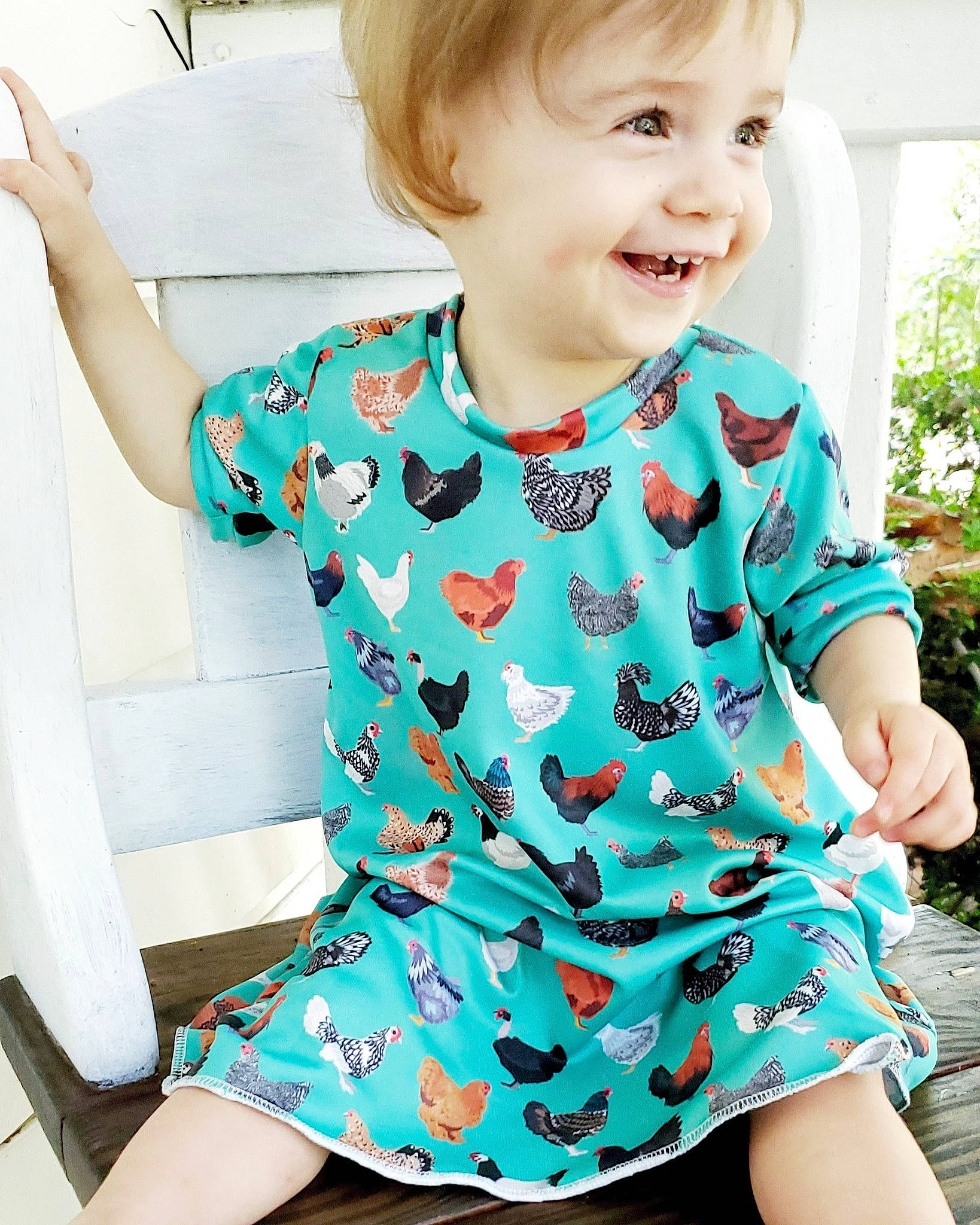 Everley joined the competition — help win amazing prizes! baby, baby_toddler_clothing, child, clothing, design, dress, joy, neck, nightwear, pattern, person, product, sleeve, t_shirt, toddler, turquoise