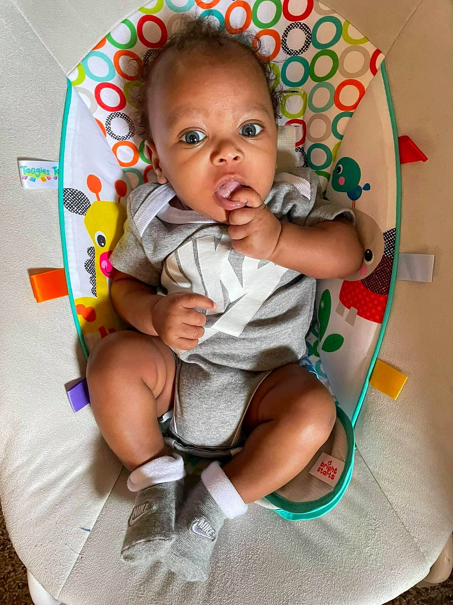 Mazakai joined the competition — help win amazing prizes! baby, baby_products, baby_toddler_clothing, chair, cheek, child, circle, comfort, fashion_accessory, hairstyle, happy, linens, pattern, person, play, portrait_photography, room, sitting, sleeve, toddler