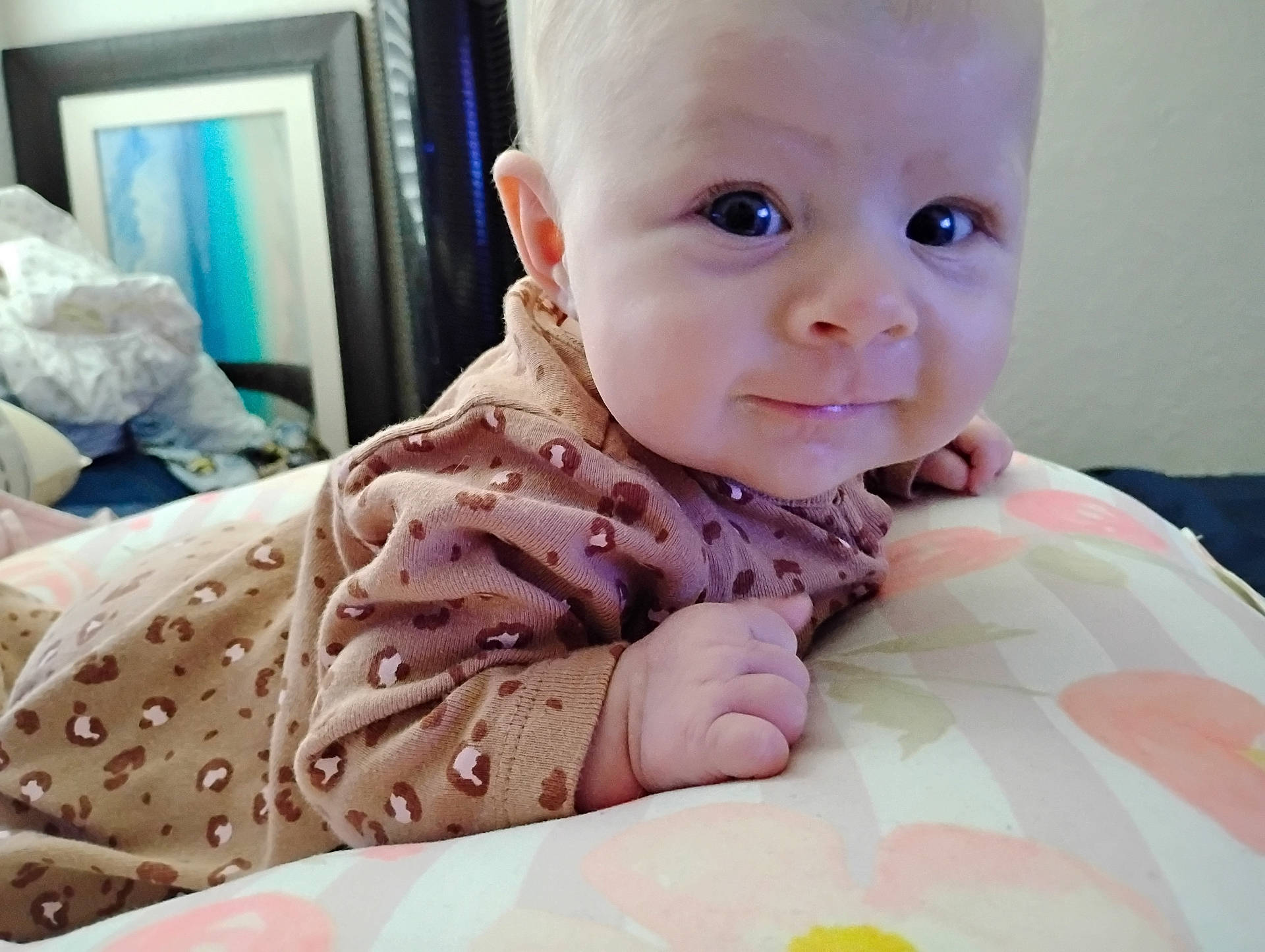 baby, bed, blanket, bodypart, couch, cushion, face, finger, furniture, hand, happy, head, homedecor, indoors, newborn, person, photography, portrait, quilt, smile