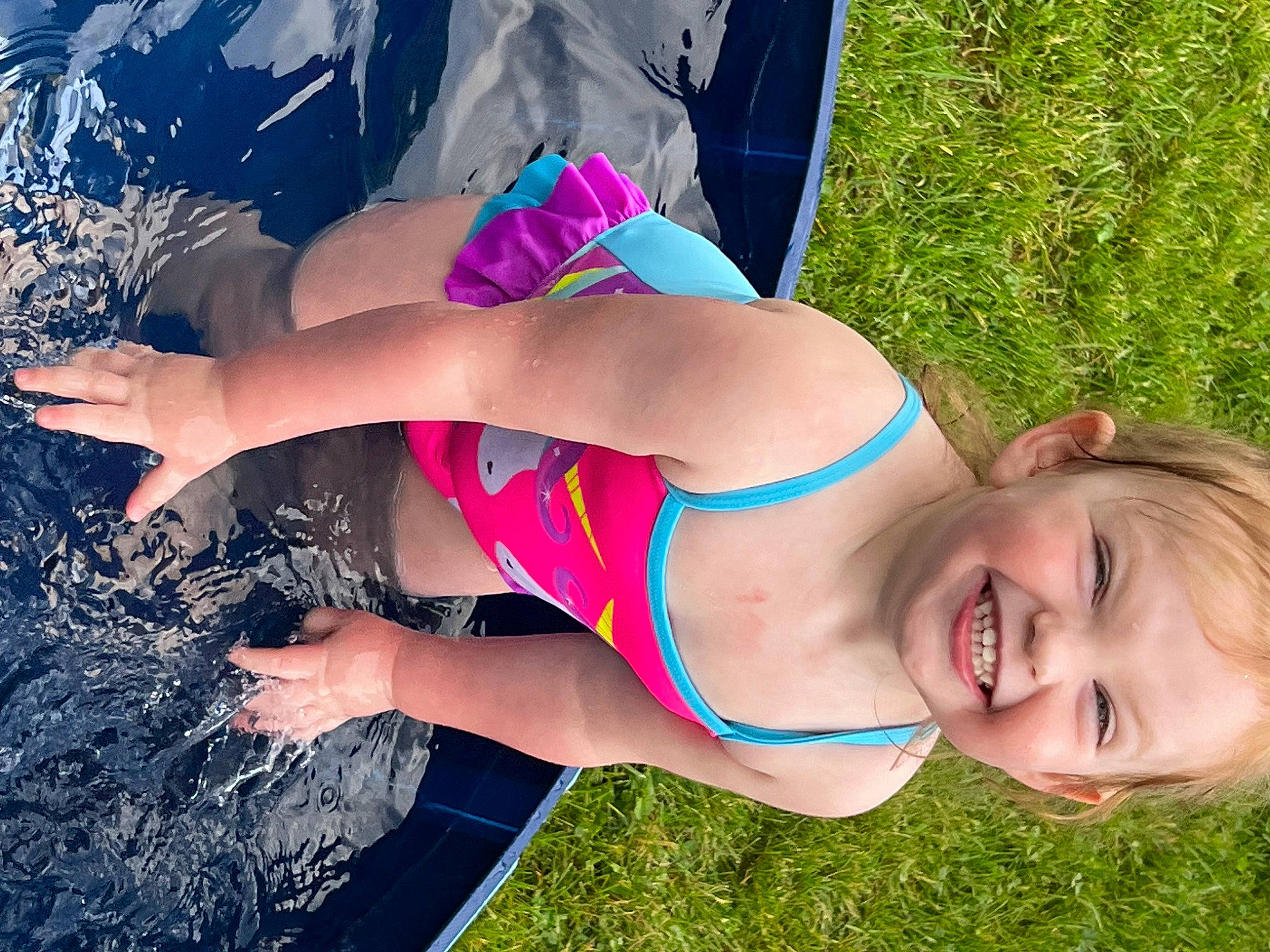 Peyton joined the competition — help win amazing prizes! abdomen, chest, elbow, electric_blue, flash_photography, fun, grass, happy, human_leg, joy, knee, leisure, long_hair, people_in_nature, person, smile, summer, thigh, trunk, undergarment