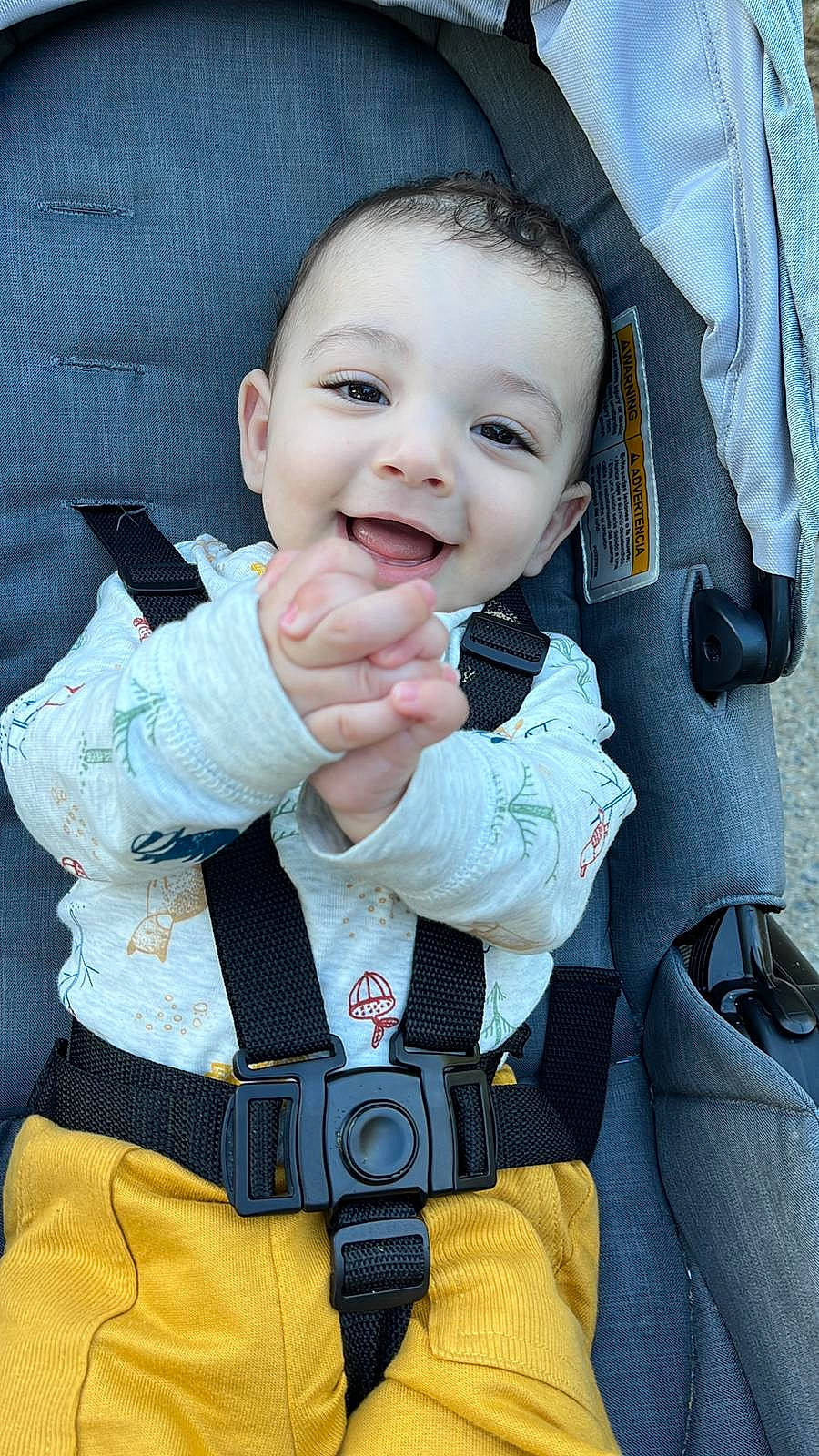 Kareem joined the competition — help win amazing prizes! baby, baby_carriage, baby_products, baby_toddler_clothing, beauty, cheek, child, collar, electric_blue, gesture, happy, iris, outerwear, person, photograph, product, skin, sleeve, smile, toddler