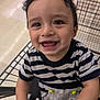 Oliver joined the competition — help win amazing prizes! baby, cart, child, clothing, curly_hair, cute, face, hand, happy, holding_object, indoor, person, portrait, retail, shopping_cart, smiling, store, striped_shirt, toddler, young_child