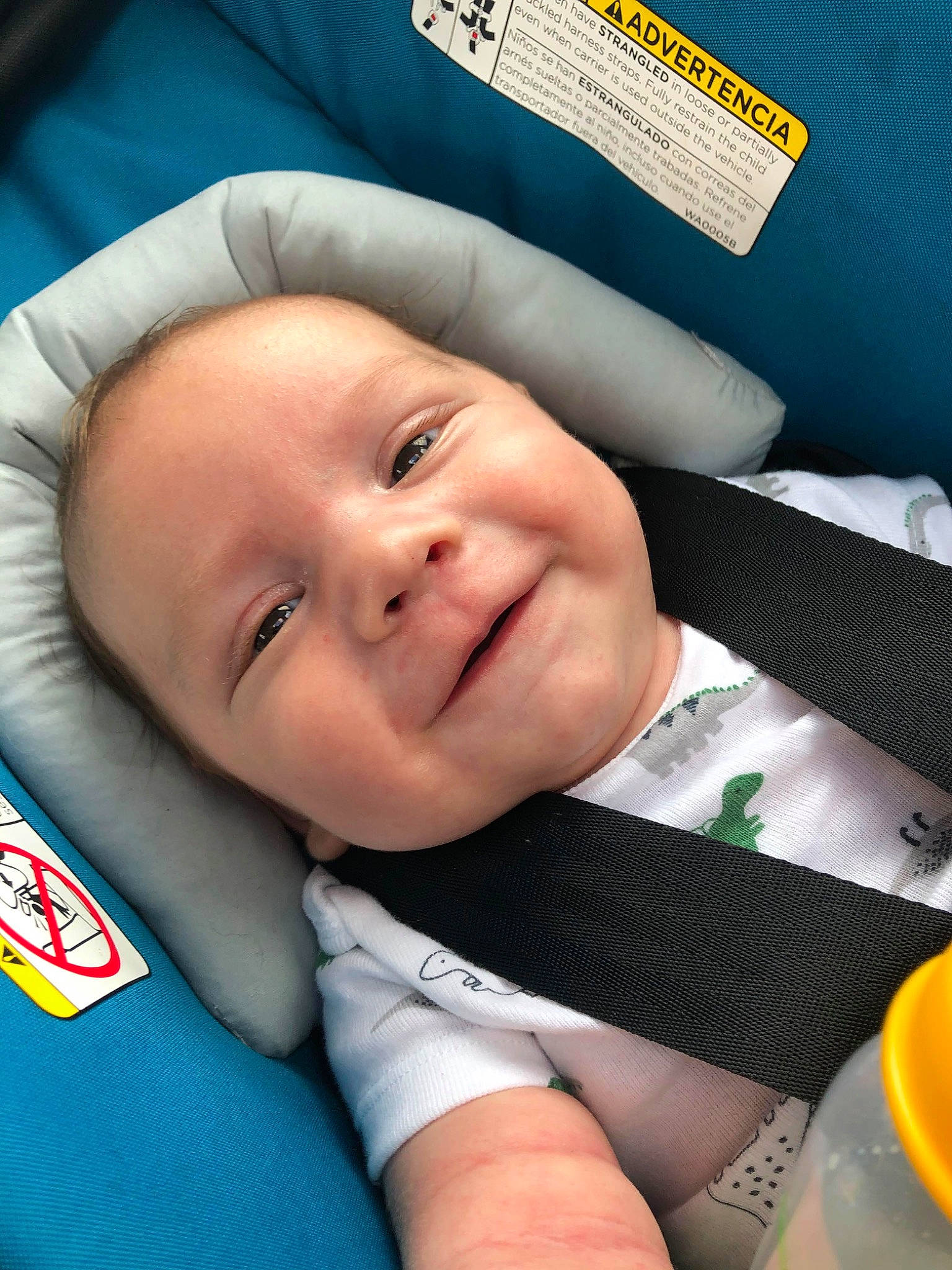 Landon joined the competition — help win amazing prizes! baby, baby_in_car_seat, baby_products, car_seat, cheek, child, nose, person, skin, toddler