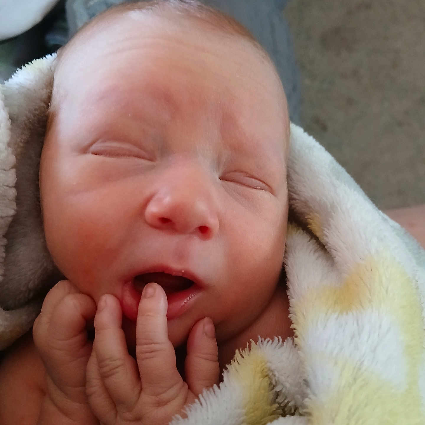 Tiberius joined the competition — help win amazing prizes! baby, blanket, child, closed_eyes, closeup, cozy, cute, face, fingers, hand, infant, newborn, peaceful, portrait, resting, skin, sleeping, small, soft, wrapped