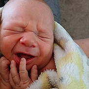 Tiberius joined the competition — help win amazing prizes! baby, newborn, face, hand, blanket, wrapping, skin, infant, cute, expression, closeup, soft, cozy, tiny, fingers, mouth, sleepy, child, human, portrait
