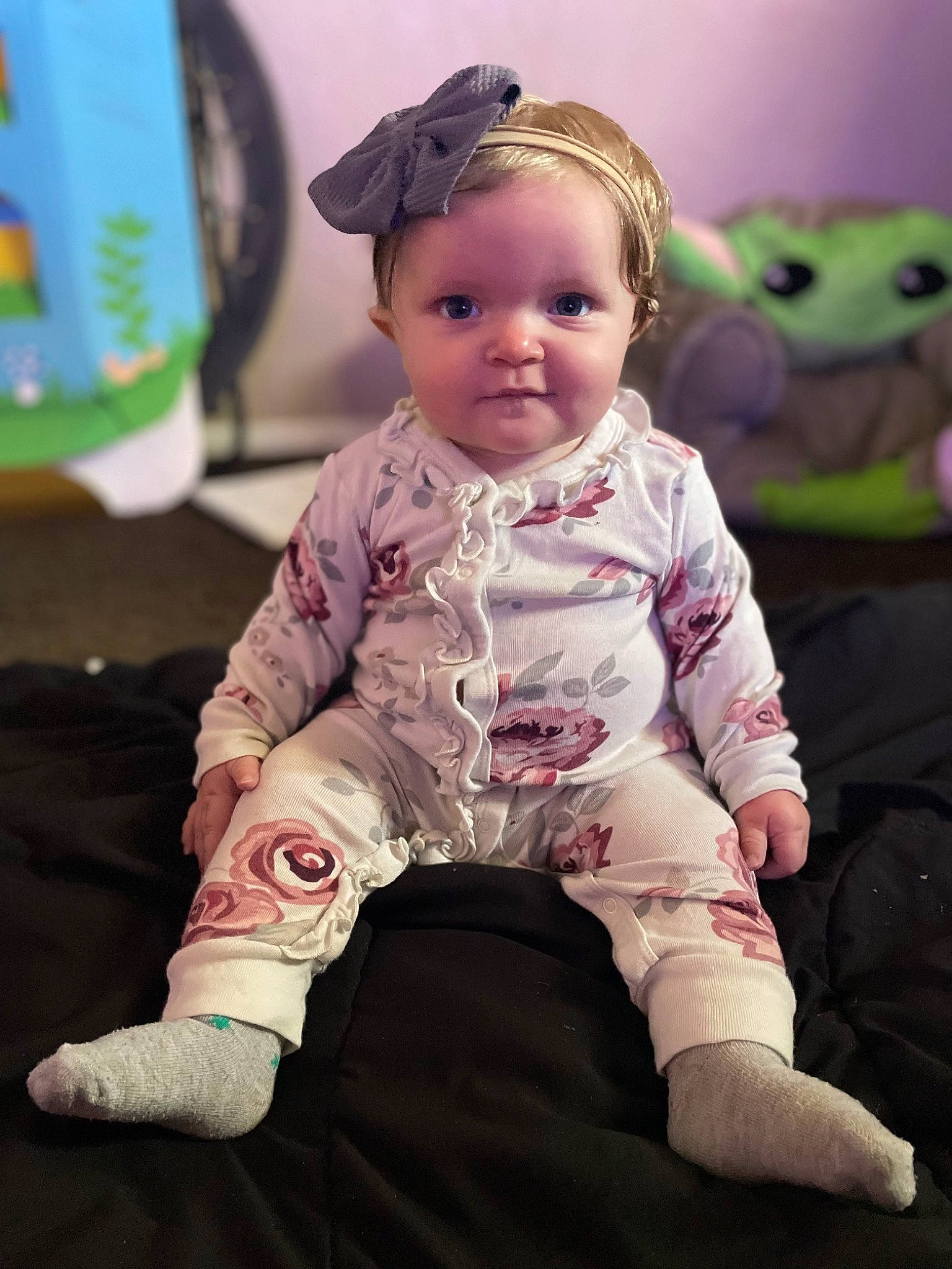 Azalea is registered to the contest to win money with this photo: baby, baby_toddler_clothing, cheek, child, comfort, cool, eye, flash_photography, flooring, fun, grass, happy, knee, person, pink, product, sitting, skin, sleeve, sock