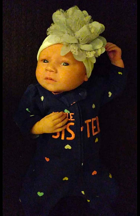 Julie joined the competition — help win amazing prizes! baby, cheek, child, headgear, person, portrait, toddler