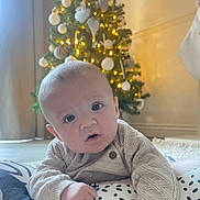 Louie joined the competition — help win amazing prizes! accessories, architecture, baby, bed, bedroom, blanket, blonde, building, christmas, christmasdecorations, christmastree, clothing, couch, crawling, cushion, face, festival, fir, flower, flowerarrangement