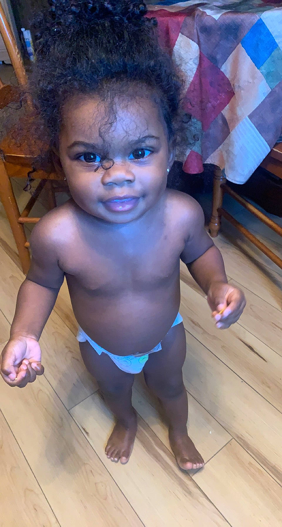 Aniyah joined the competition — help win amazing prizes! cheek, chest, eye, eyebrow, flash_photography, hairstyle, happy, head, iris, joint, lip, mouth, muscle, nose, person, purple, shoulder, skin, smile, umbrella