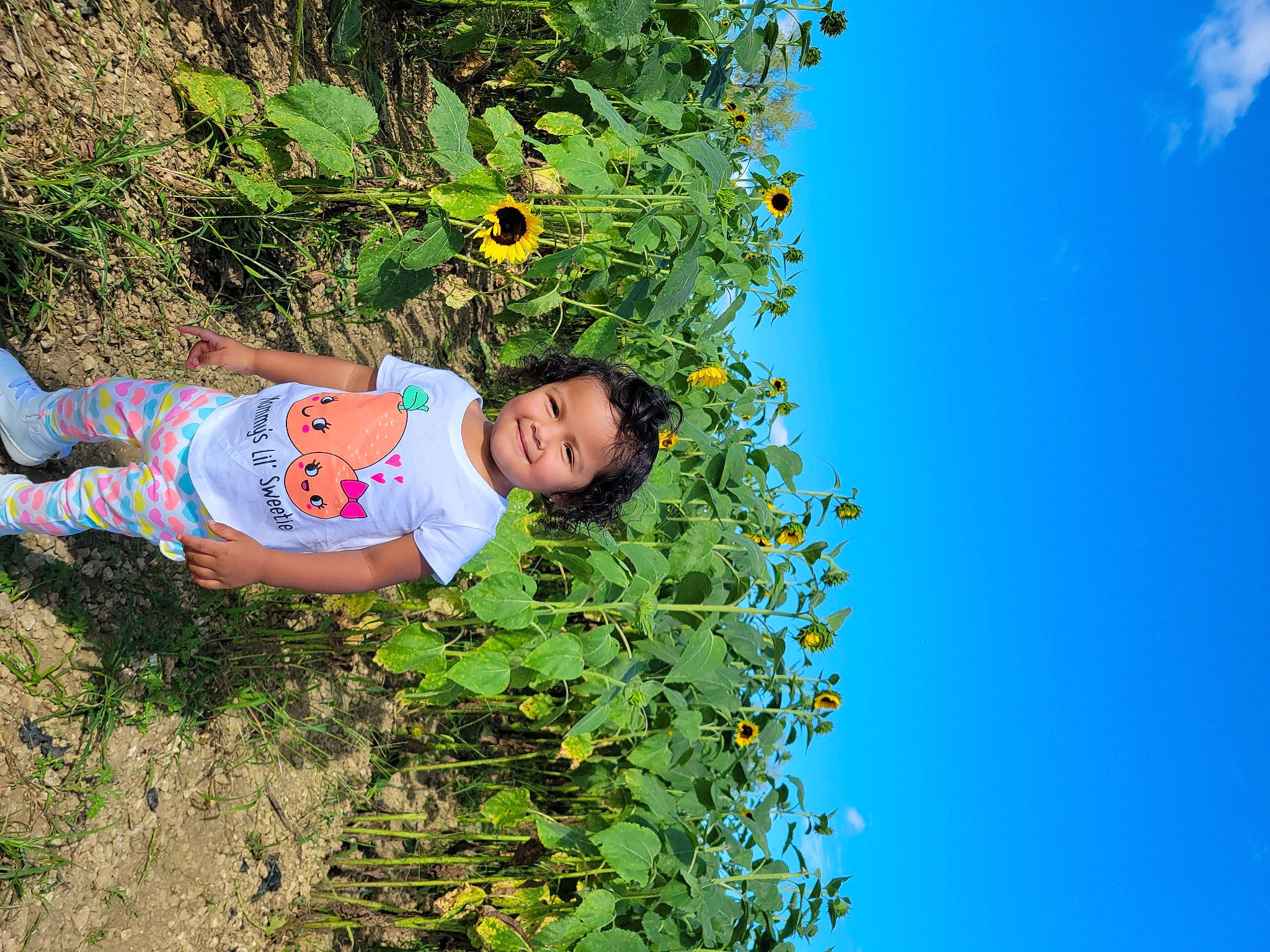 Melanie is registered to the contest to win money with this photo: azure, cloud, electric_blue, flower, fun, grass, grassland, happy, hat, joy, landscape, leisure, people_in_nature, person, plant, shrub, sky, smile, sunlight, t_shirt
