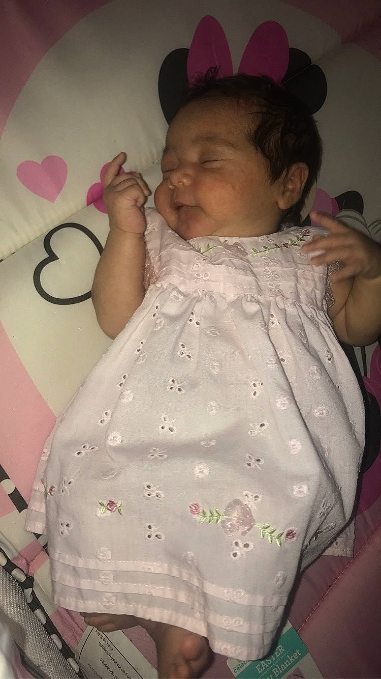 Janel joined the competition — help win amazing prizes! arm, baby, bedtime, birth, cheek, child, ear, person, pink, product, skin, sleep, textile, toddler