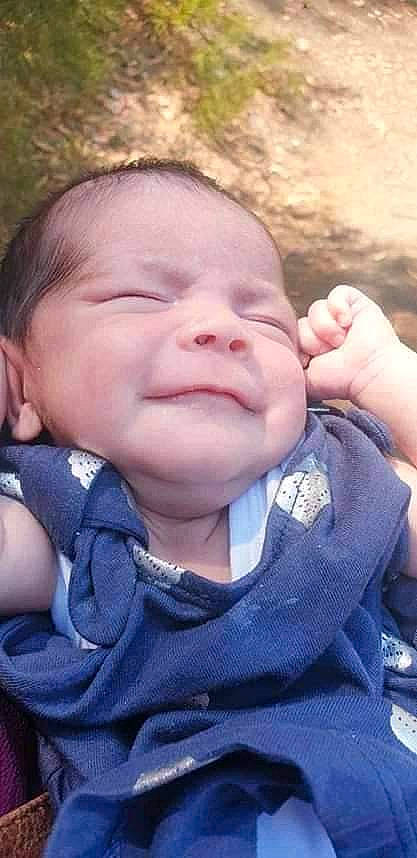 Zylah is registered to the contest to win money with this photo: baby, baby_laughing, baby_making_funny_faces, cheek, child, chin, ear, face, facial_expression, gesture, head, laugh, lip, mouth, nose, person, skin, sleep, smile, toddler