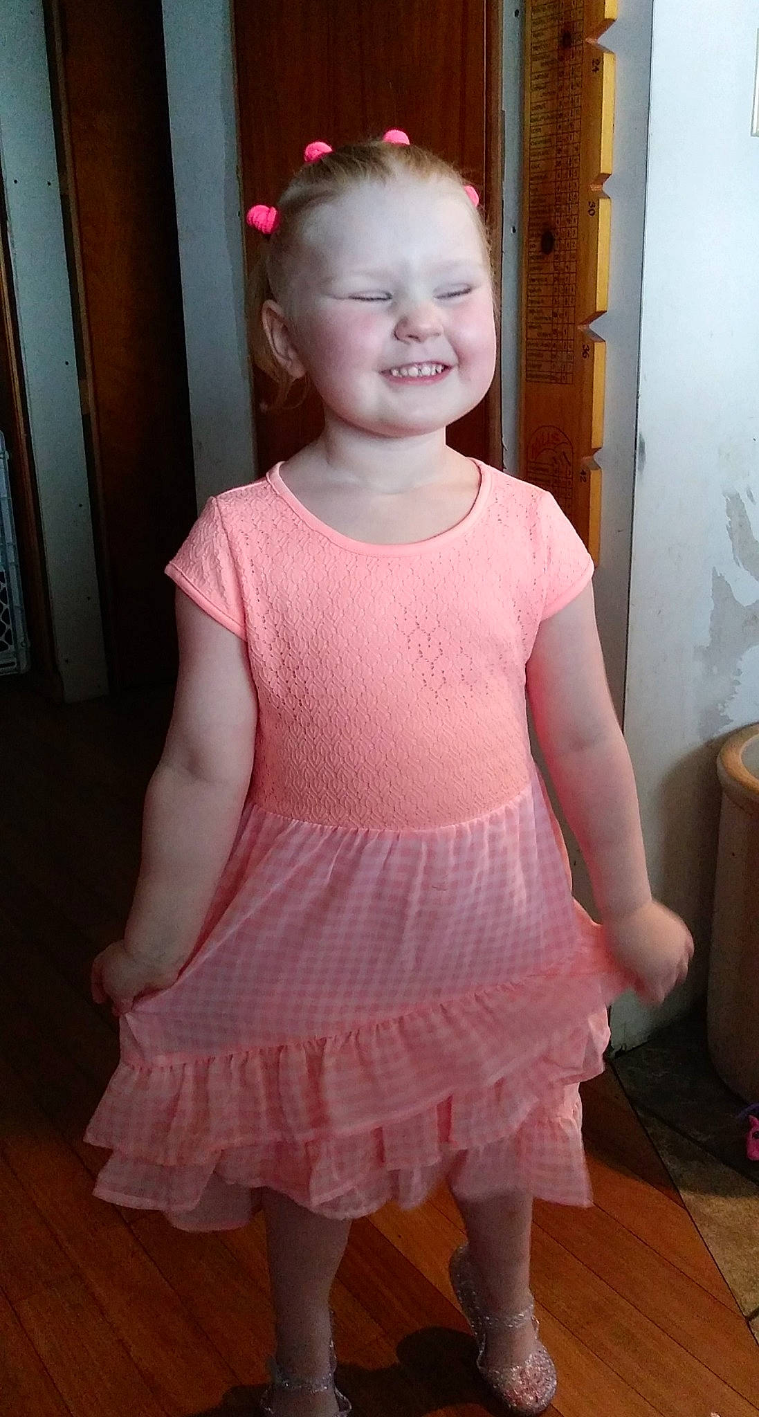 Jocelynn joined the competition — help win amazing prizes! baby_toddler_clothing, child, clothing, costume, dress, joy, pattern, person, pink, ruffle, sleeve, textile, toddler