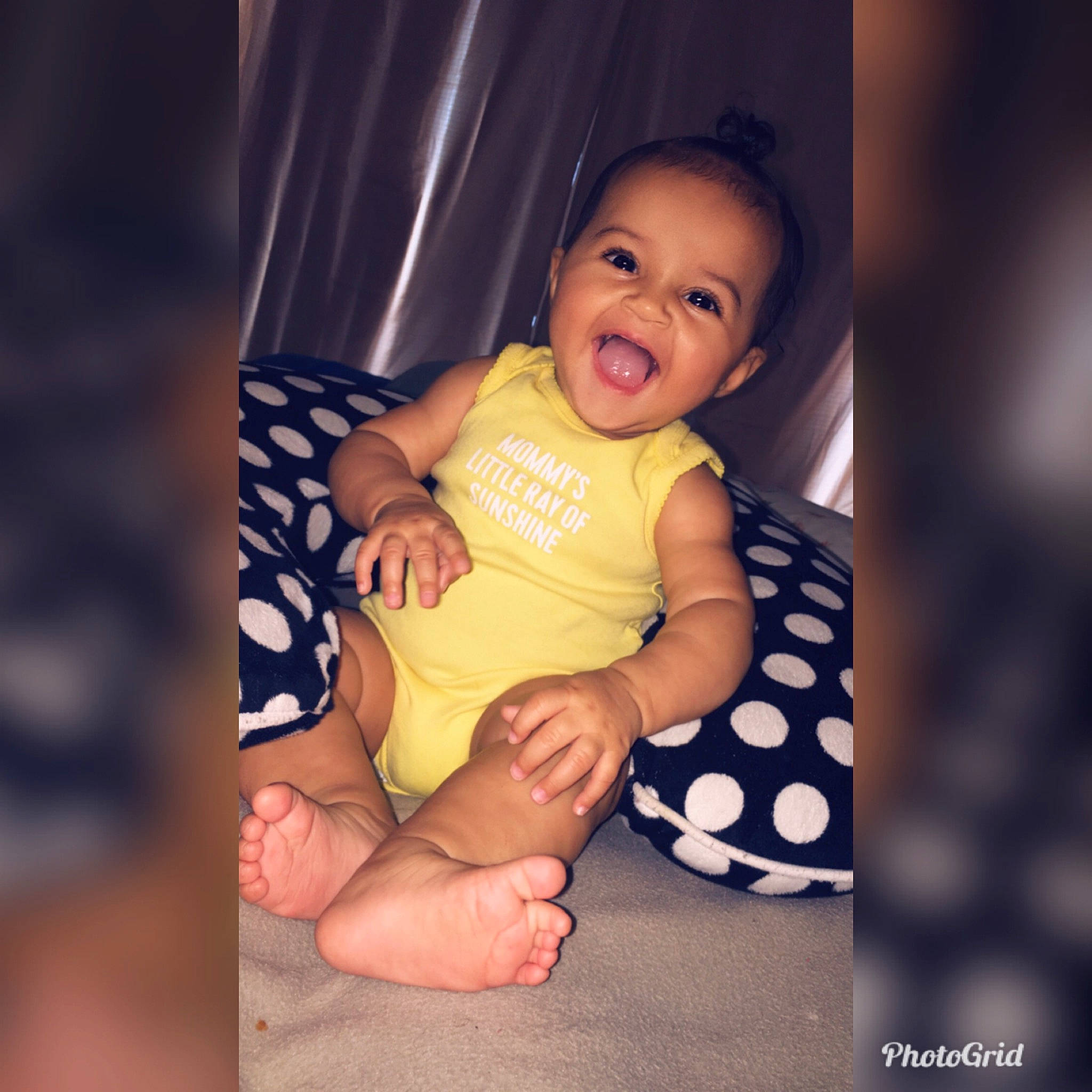 Phoebe is registered to the contest to win money with this photo: baby, beauty, cheek, child, eye, face, family, fun, hand, happy, head, iris, people, person, photography, skin, smile, toddler, vacation, yellow