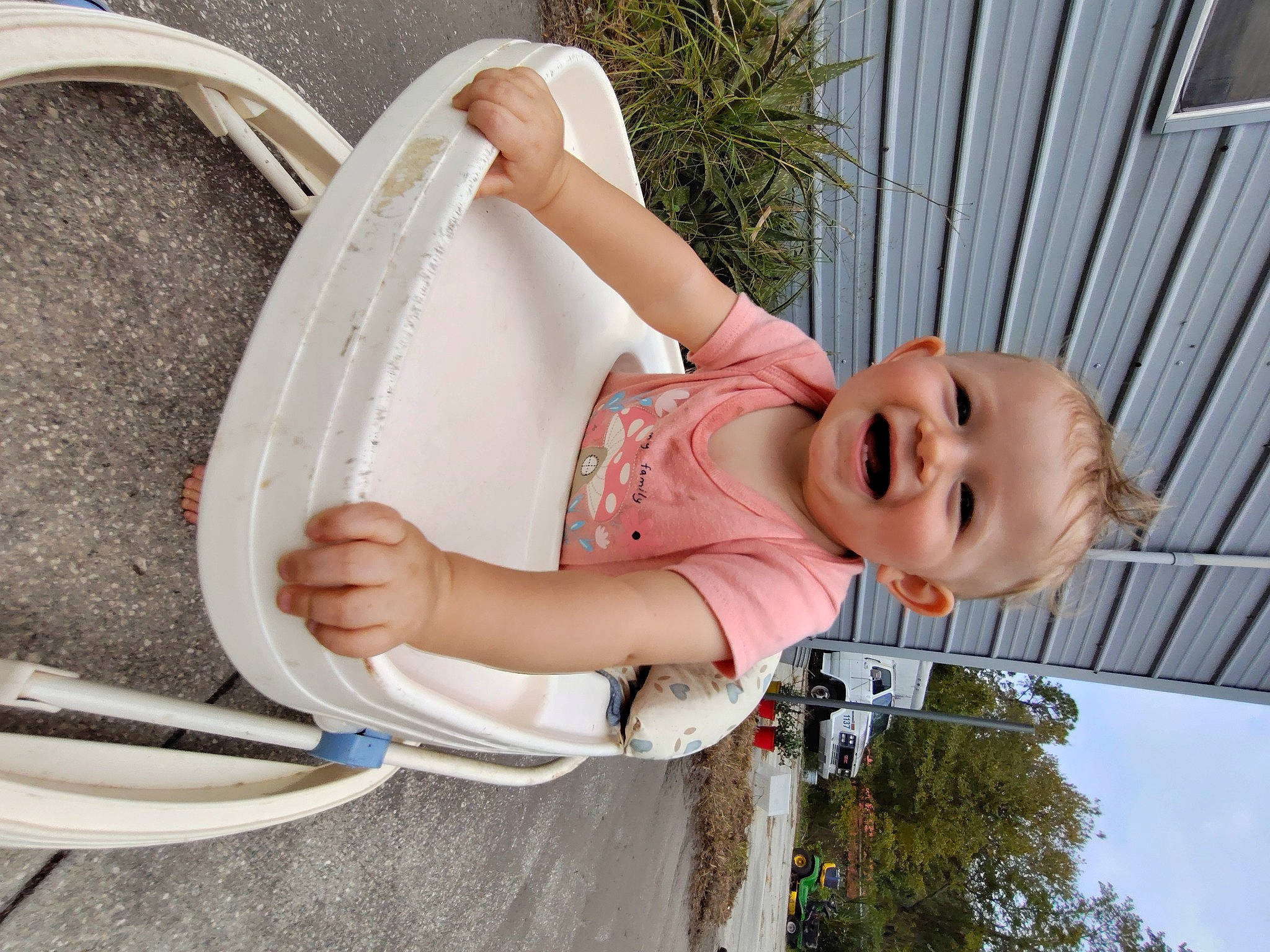 Everly joined the competition — help win amazing prizes! arm, automotive_tire, automotive_wheel_system, baby, baby_toddler_clothing, chair, child, fun, grass, happy, joy, leisure, person, plant, product, smile, tire, toddler, tree, water