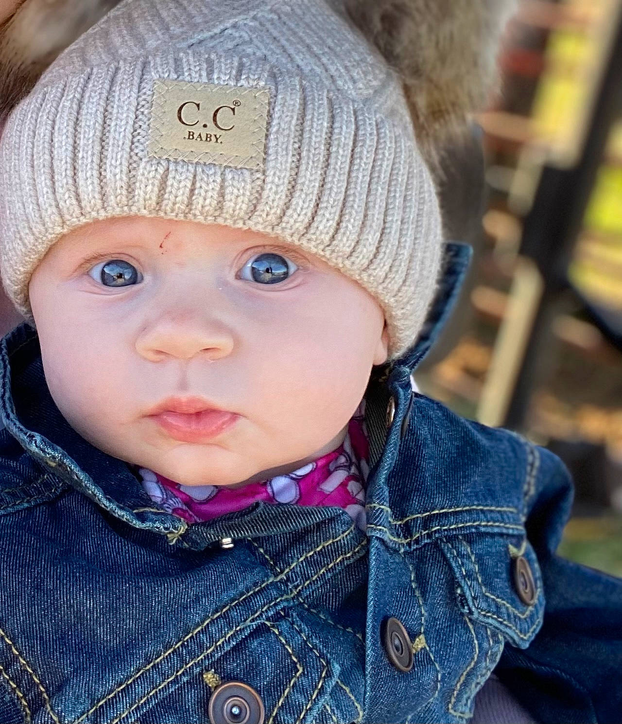 Gemma joined the competition — help win amazing prizes! baby, baby_toddler_clothing, blue, cap, cheek, clothing, collar, cool, eye, headgear, headwear, lip, nose, organ, outerwear, person, photograph, skin, sleeve, textile