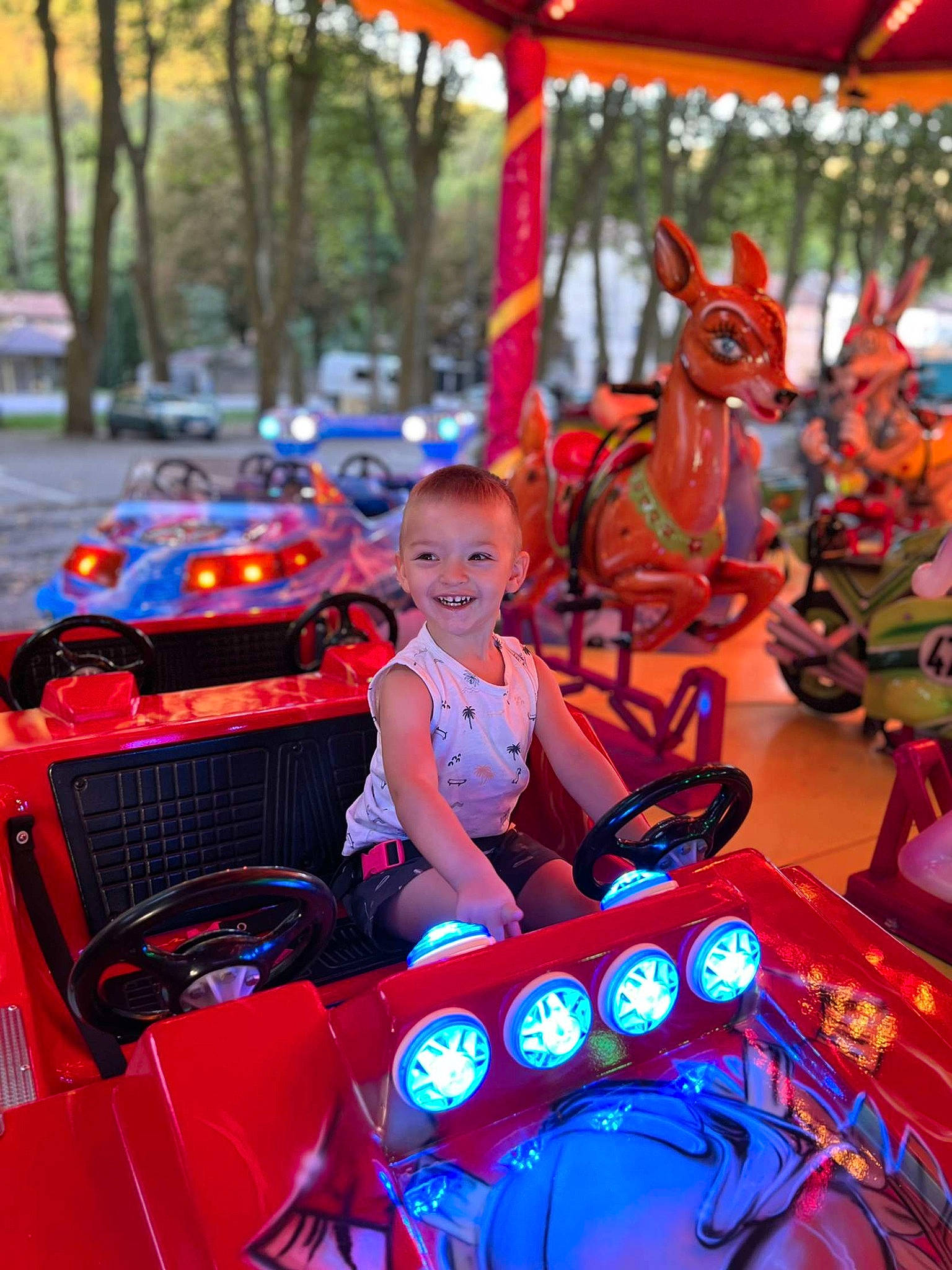 Milenzo participe au concours pour gagner de l'argent avec cette photo : automotive_design, automotive_exterior, automotive_lighting, bumper, car, carousel, electric_blue, entertainment, event, fun, hood, joy, leisure, magenta, motor_vehicle, person, recreation, red, toddler, toy