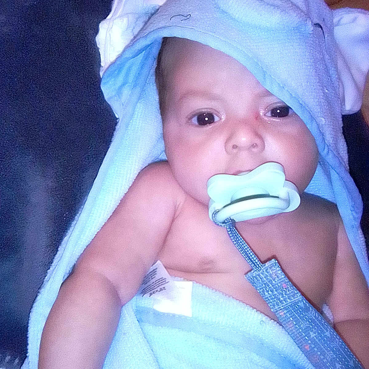 Uzziah is registered to the contest to win money with this photo: baby, baby_boy, baby_girl, blanket, child, comfort, cute, cuteness, hooded_towel, indoors, infant, pacifier, portrait, relaxed, skin, sleepy, soft, towel, wrapped, young