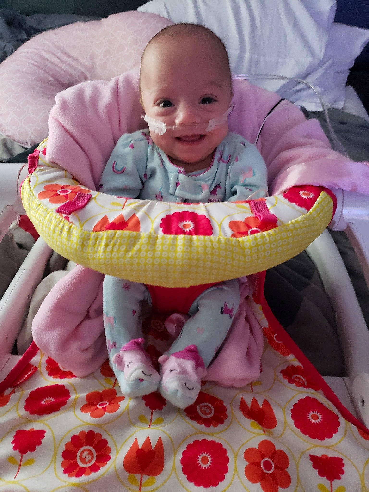 Joselyn is registered to the contest to win money with this photo: baby, baby_products, baby_toys, child, person, pink, product, sitting, textile, toddler