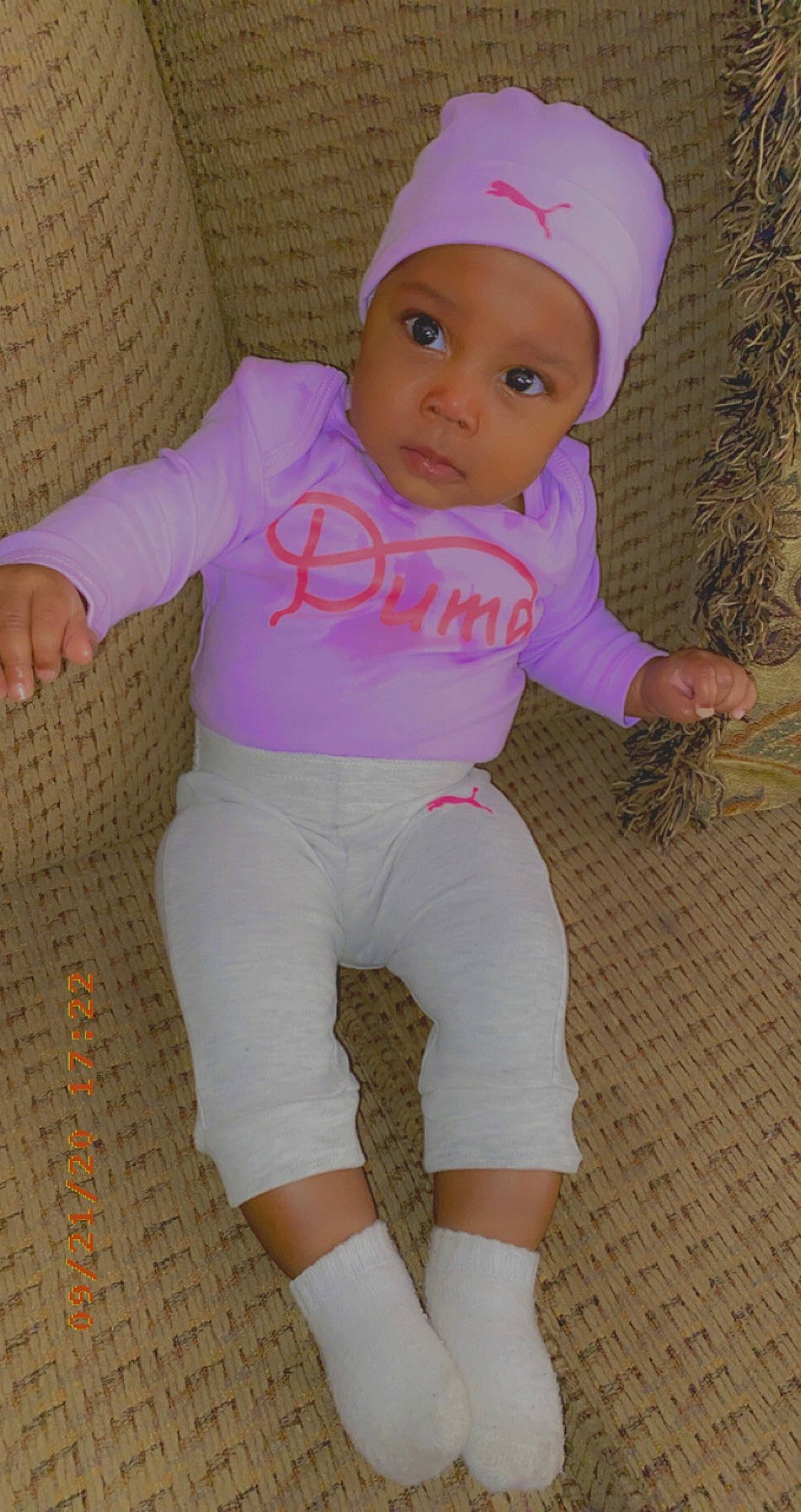 Khelani joined the competition — help win amazing prizes! baby, baby_toddler_clothing, child, headgear, headwear, person, pink, skin, sleeve, toddler