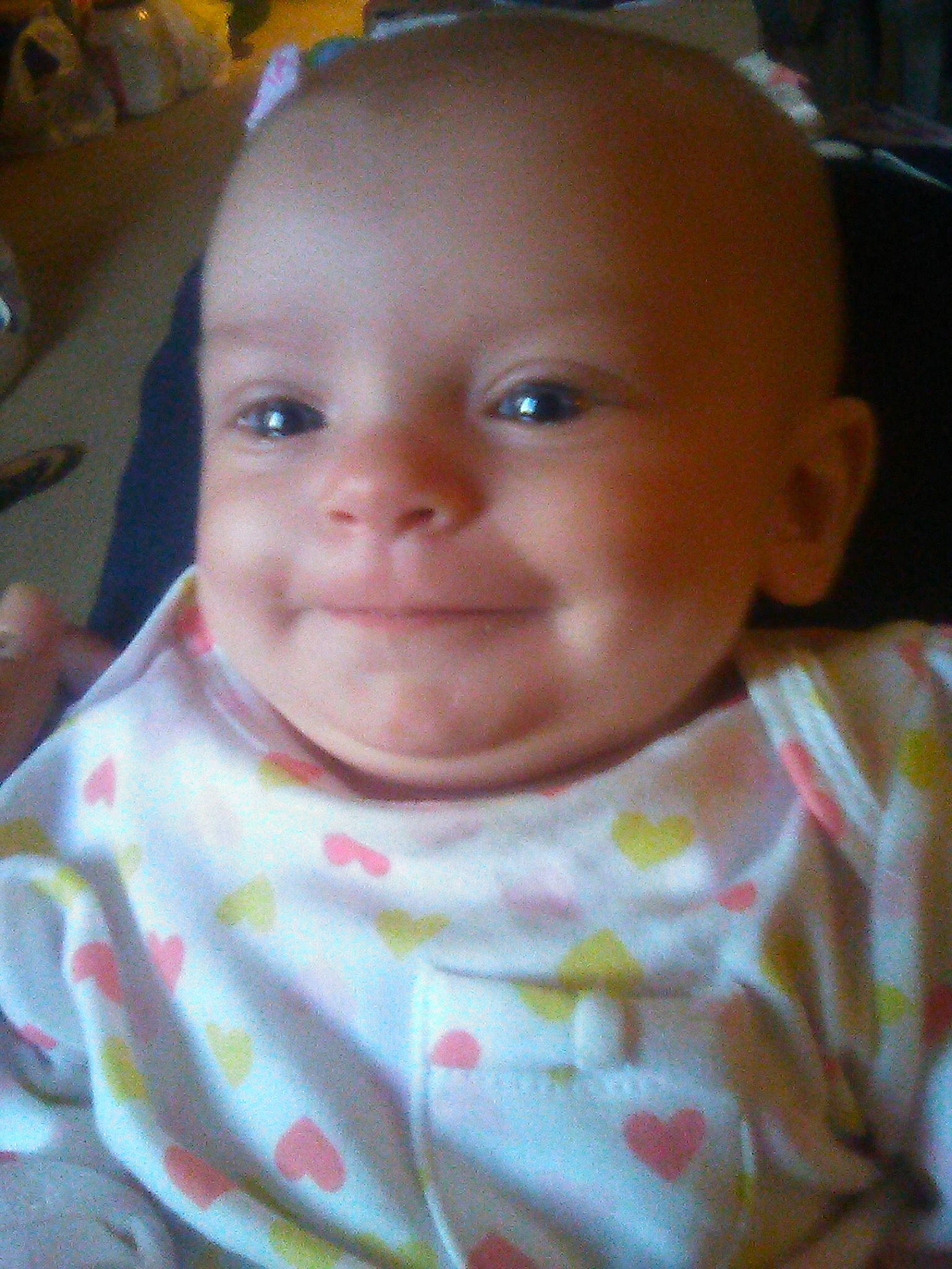 Liberty is registered to the contest to win money with this photo: baby, cheek, child, chin, ear, eye, eyebrow, face, facial_expression, forehead, head, iris, lip, mouth, nose, person, skin, smile, toddler