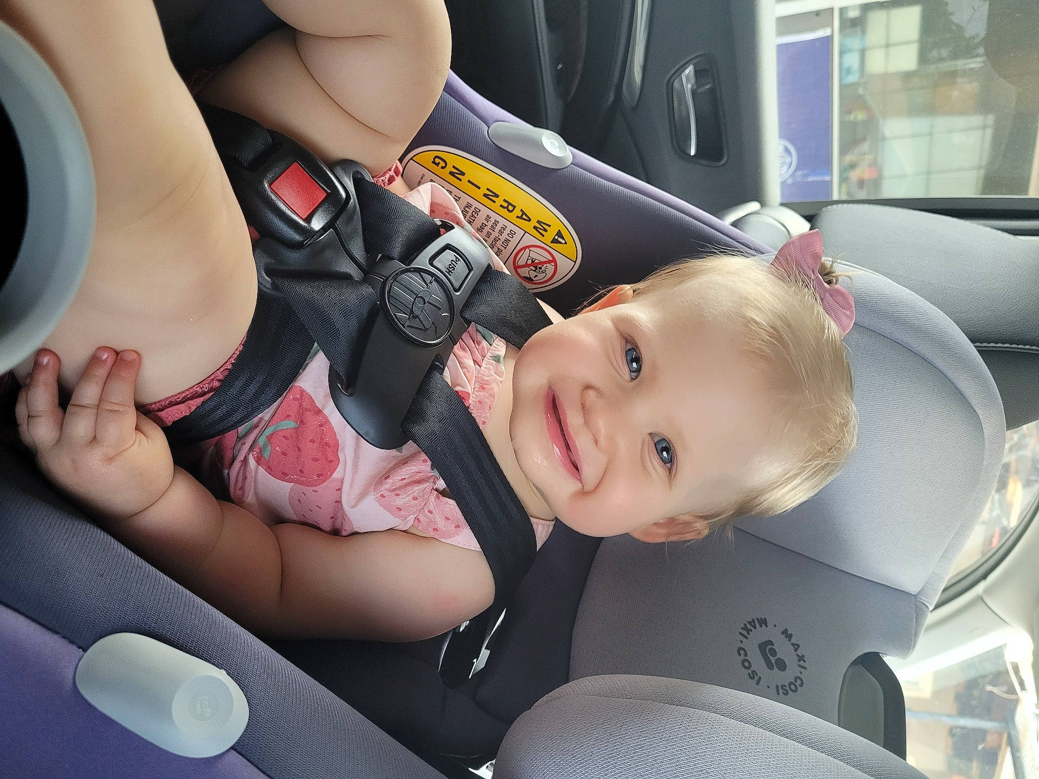 Jade joined the competition — help win amazing prizes! auto_part, automotive_design, automotive_exterior, automotive_wheel_system, baby, car, car_seat, car_seat_cover, comfort, family_car, fun, head_restraint, joy, motor_vehicle, person, smile, steering_part, steering_wheel, toddler, vehicle_door