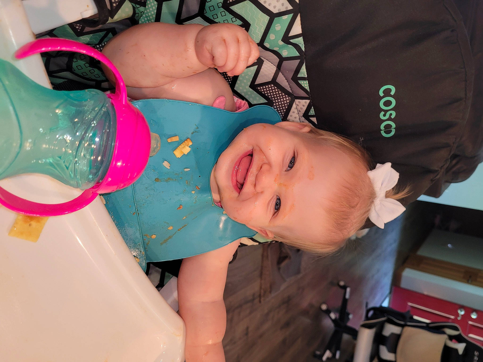 Jade joined the competition — help win amazing prizes! baby, baby_products, baby_toddler_clothing, cheek, child, comfort, eye, fun, happy, hat, human_body, joy, mouth, nail, pattern, person, room, skin, smile, thigh