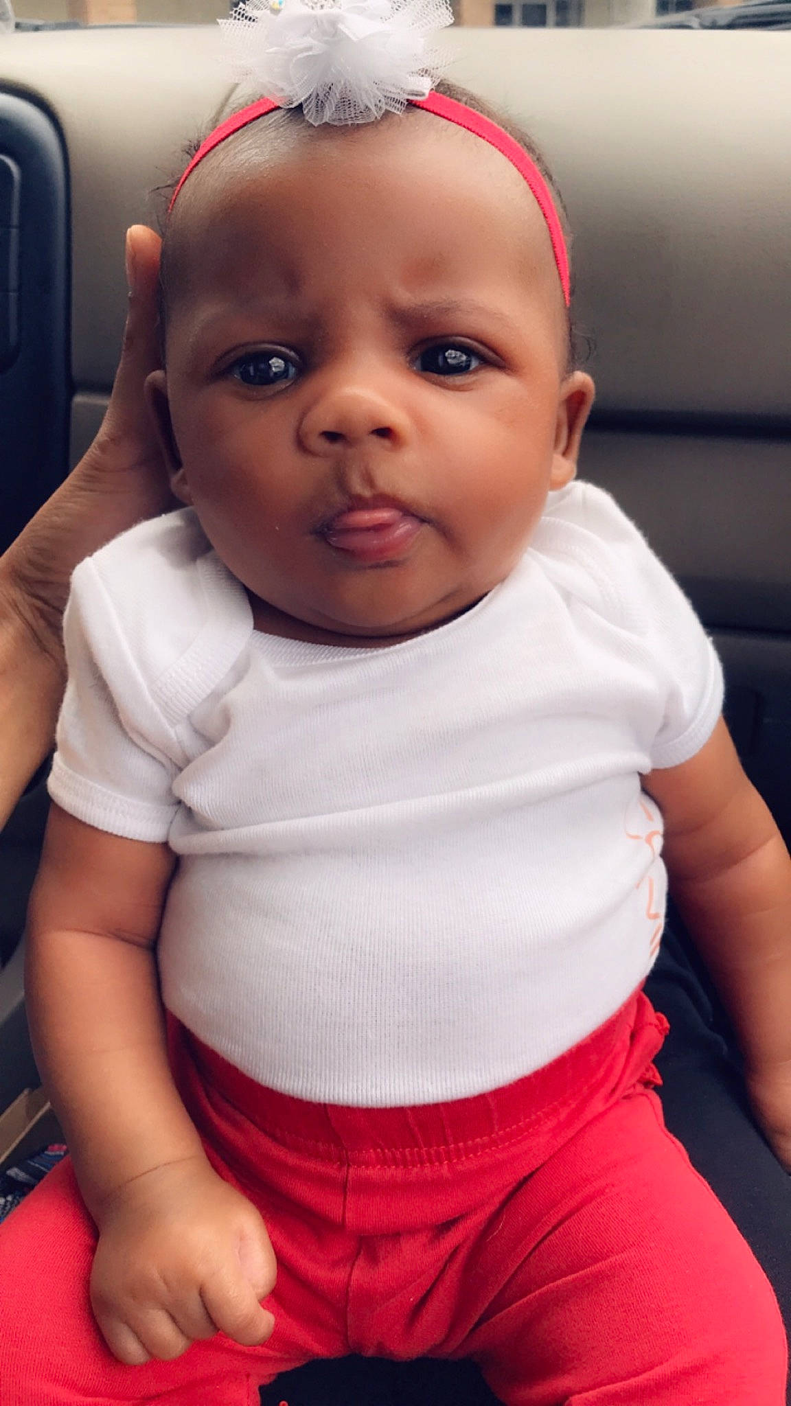 Alyvia is registered to the contest to win money with this photo: baby, baby_products, cheek, child, eye, face, head, lip, nose, person, sitting, skin, toddler