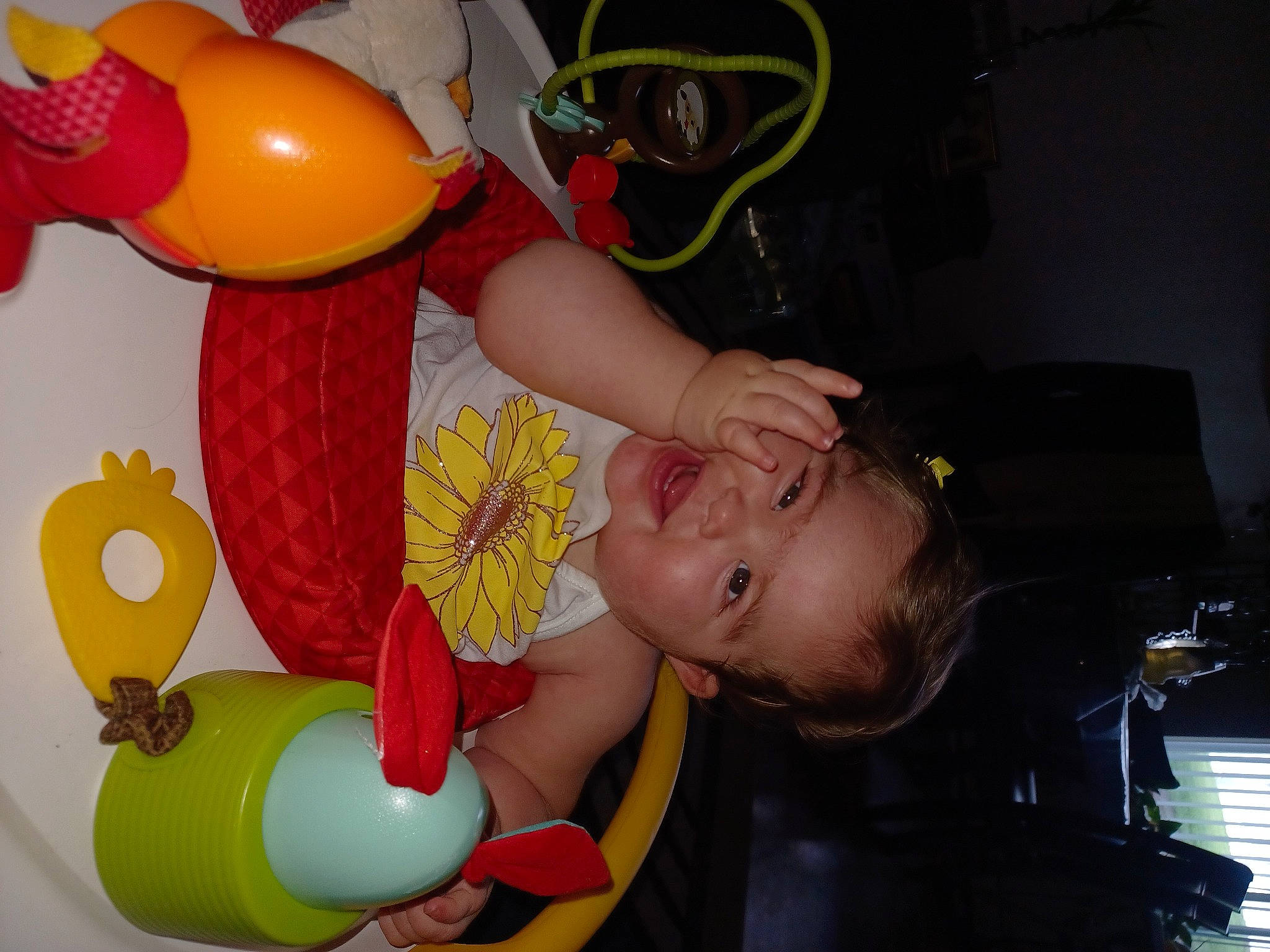 Lucelly joined the competition — help win amazing prizes! baby, baby_products, baby_toddler_clothing, baby_toys, finger, fun, happy, organ, party_supply, person, plastic, room, throat, thumb, toddler, toy, wrist, yellow