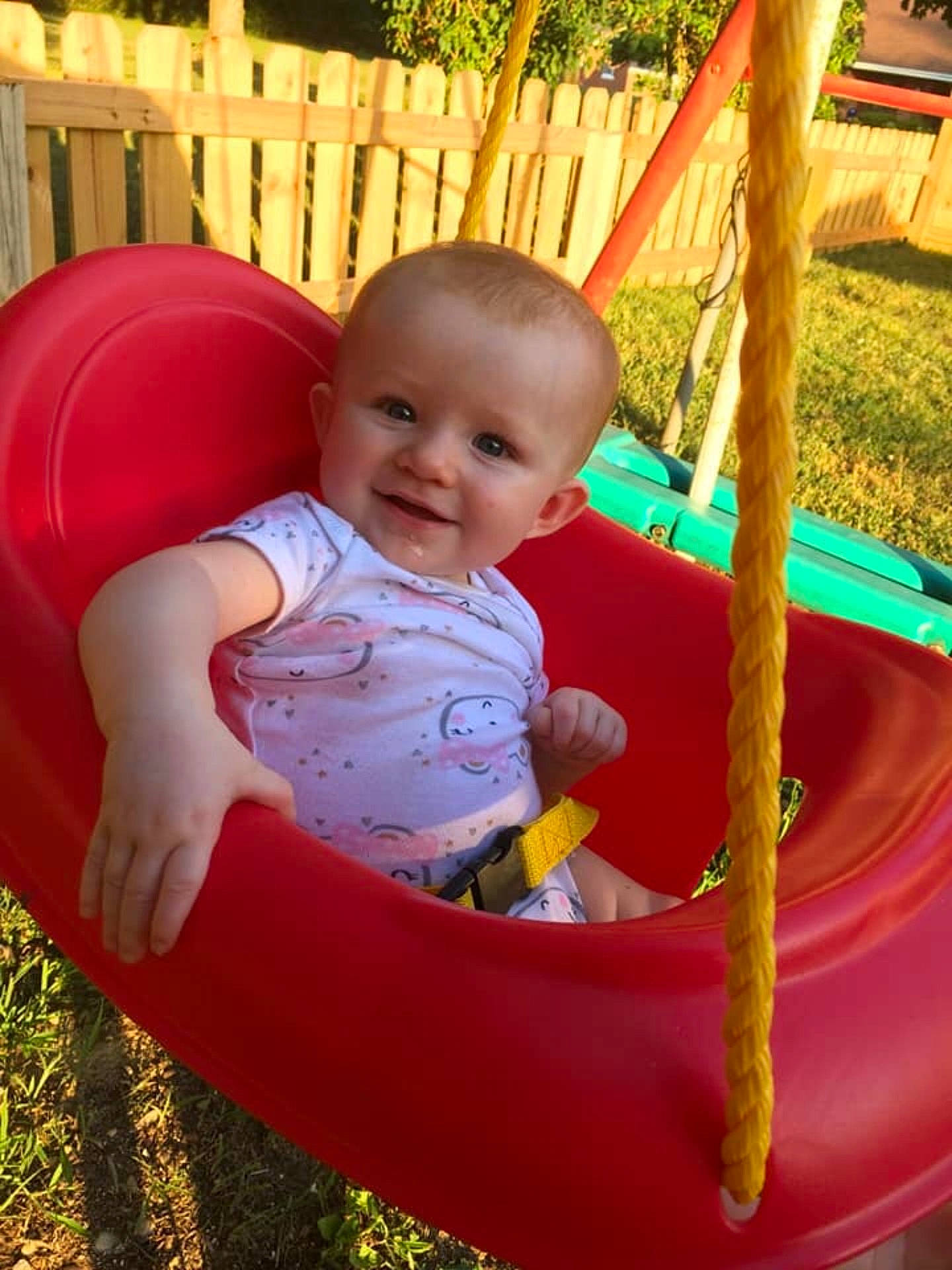 Letty joined the competition — help win amazing prizes! baby_products, child, day, fun, infant, inflatable, joy, leisure, outdoor_play_equipment, person, pink, play, playground, product, recreation, red, sitting, swing, toddler, toy