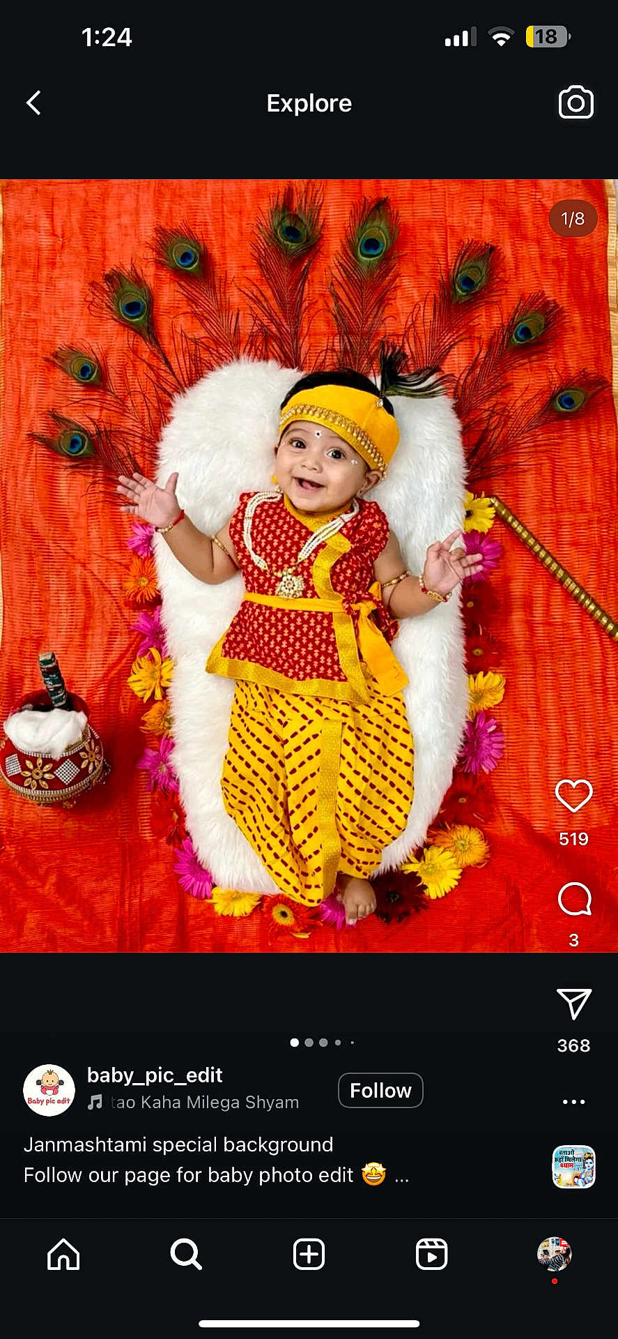 Ayaan is registered to the contest to win money with this photo: baby, child, traditional_clothing, yellow, red, peacock_feathers, flowers, orange_background, smiling, cushion, festive, lying_down, headband, bracelet, portrait, indian_culture, celebration, decor, happy, infant
