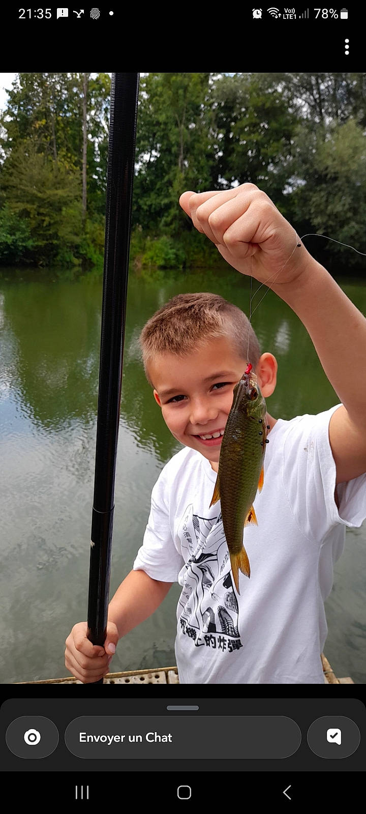 Nolan a rejoint le concours — aidez-le/la à gagner de superbes lots ! angling, casting_fishing, fish, fisherman, fishing, fishing_rod, grass, hand, jigging, joy, lake, leisure, person, recreation, recreational_fishing, shorts, smile, summer, t_shirt, tree