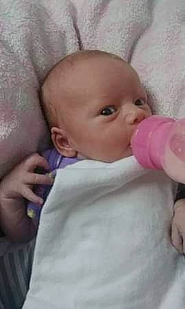 Adalynne joined the competition — help win amazing prizes! baby, baby_products, cheek, child, ear, eye, face, finger, forehead, hand, head, lip, mouth, nose, person, pink, product, skin, smile, toddler