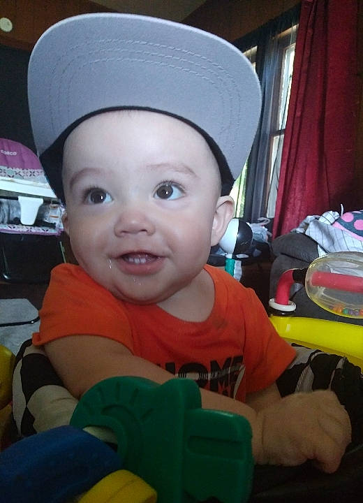 Luke joined the competition — help win amazing prizes! baby, baby_toddler_clothing, baby_toys, cap, child, cooking, costume_hat, curtain, fun, happy, headwear, holiday, person, product, room, service, sitting, skin, smile, toddler